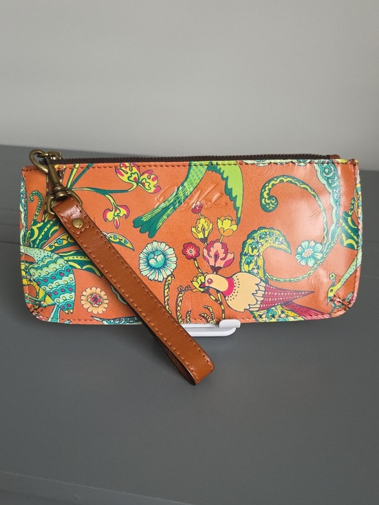 Patricia Nash Handbags - PATRICIA NASH Bird of Paradise Collection Orange Wristlet Clutch